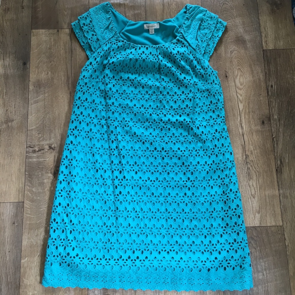 Dressbarn Women Fully Lined Lace Overlay Dress
